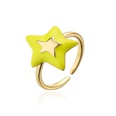 fashion copper 18K gold plated oil drop irregular fivepointed star open ring femalepicture16