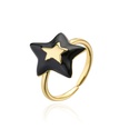 fashion copper 18K gold plated oil drop irregular fivepointed star open ring femalepicture18