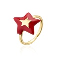 fashion copper 18K gold plated oil drop irregular fivepointed star open ring femalepicture19
