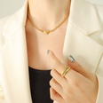 fashion heartshaped pendant necklace titanium steel 18K gold necklacepicture11