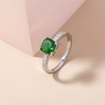 creative geometric green gemstone ring simple copper ring wholesalepicture12