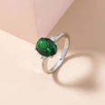 fashion emerald green gemstone copper ring simple microset zircon ringpicture11