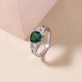 fashion retro emerald green zircon ring simple microset copper ringpicture12