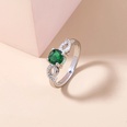 simple fashion green gemstone ring microencrusted zircon copper ringpicture13