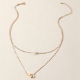 fashion alphabet pearl doublelayer heartshaped alloy necklacepicture12