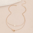 fashion alphabet pearl doublelayer heartshaped alloy necklacepicture14