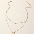 fashion alphabet pearl doublelayer heartshaped alloy necklacepicture32