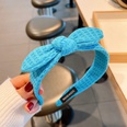 retro bow waffle bubble grid solid color headband wholesalepicture17