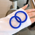 Korean Klein blue highelastic telephone wire hair ring frosted seamless head ropepicture15