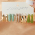 Fashion Acetate Set 5 Pairs Resin Inlaid Pearl Color Earrings Wholesalepicture12