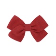 childrens hair accessories simple bow ponytail clip solid color fabric hair clippicture25