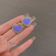 fashion geometric blue zirconstudded heart shaped copper earringspicture14
