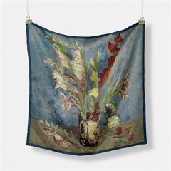53cm Van Gogh oil painting series phoenix flower bottle scarf small square scarf