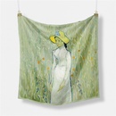 53cm Van Gogh Oil Painting Series White Clothes Girls Silk Scarf Small Square Scarfpicture6