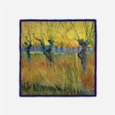 53cm Van Gogh Oil Painting Series Sunset Willow Small Scarf Silk Scarfpicture8