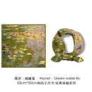 53cm Monet oil painting series green water lily twill small scarf small square scarfpicture7