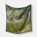 53cm Van Gogh Oil Painting Series Flowers Butterflies Print Silk Scarf Small Square Scarfpicture6
