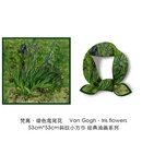 53cm new Van Gogh oil painting series green iris twill scarf silk scarfpicture7