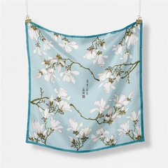 53cm spring retro magnolia pattern small scarf small square scarf wholesale