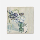 53cm Van Gogh Oil Painting Series Carnation Glass Bottle Print Silk Scarf Small Square Scarfpicture3