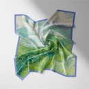 53cm Van Gogh oil painting series green wheat field silk scarf small square scarfpicture8