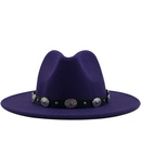 new style metal belt retro solid color top hat jazz hatpicture8