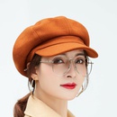 British solid color woolen octagonal female autumn and winter new peaked cappicture7