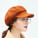 British solid color woolen octagonal female autumn and winter new peaked cappicture8