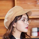 British solid color woolen octagonal female autumn and winter new peaked cappicture9