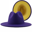 solid color doublesided color matching hat widebrimmed jazz hatpicture9
