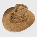 2022 solid color sunscreen sunshade cowboy handmade straw hatpicture6