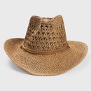 2022 solid color sunscreen sunshade cowboy handmade straw hatpicture7