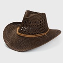 2022 solid color sunscreen sunshade cowboy handmade straw hatpicture9