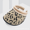 Version corenne du chapeau de protection solaire en paille imprim lopard chapeau haut de forme videpicture9