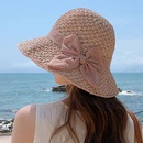 simple solid color bow straw hat small edge fisherman hatpicture6