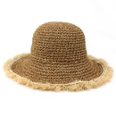 summer foldable straw fisherman hat raw edge womens straw hatpicture9