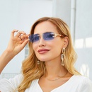 New Retro Imitation Wooden Leg Sunglasses Fashion Frameless Diamond Sunglassespicture7