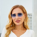New Retro Imitation Wooden Leg Sunglasses Fashion Frameless Diamond Sunglassespicture8