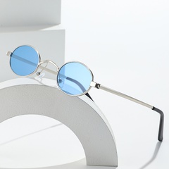 Petit cadre steampunk style prince miroir rétro lunettes de soleil à monture ronde en gros