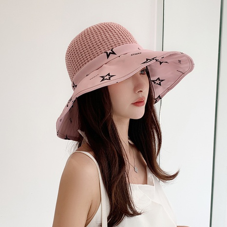 fashion solid color big brim woven straw hat fisherman hat's discount tags