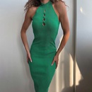 new spring and summer fashion hollow round neck sleeveless slim dress wholesalepicture6