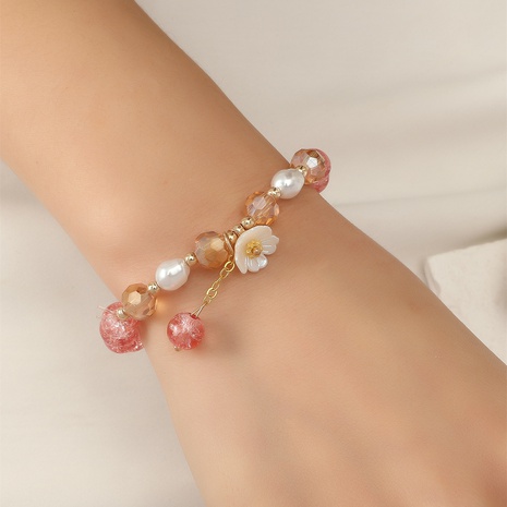 Women's Fashion Vintage Crystal Pearl Daisy Bracelet's discount tags