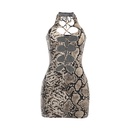 spring and summer new sexy chest strap snakeskin pattern dress hollow bag hip skirtpicture10