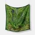 53cm new Van Gogh oil painting series green iris twill scarf silk scarfpicture11