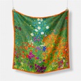 53cm oil painting series plants garden flowers twill small square scarf silk scarfpicture11
