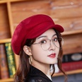 British solid color woolen octagonal female autumn and winter new peaked cappicture14