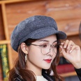 British solid color woolen octagonal female autumn and winter new peaked cappicture17