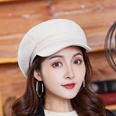 British solid color woolen octagonal female autumn and winter new peaked cappicture18