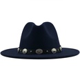new style metal belt retro solid color top hat jazz hatpicture25
