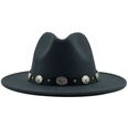 new style metal belt retro solid color top hat jazz hatpicture27